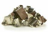 Gleaming Striated Cubic Pyrite Cluster - Peru #337369-1